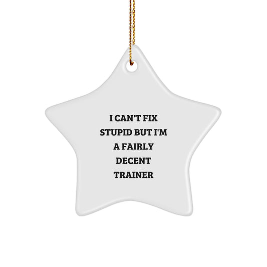Funny Trainer Gifts from Men to Friends, Star Ornament for Trainer, Christmas Unique Decorations - Image 1