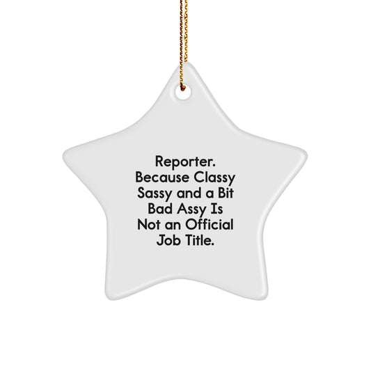 Reporter Keepsake Christmas Ornament for Him Gift – Surprise Holiday - Image 1