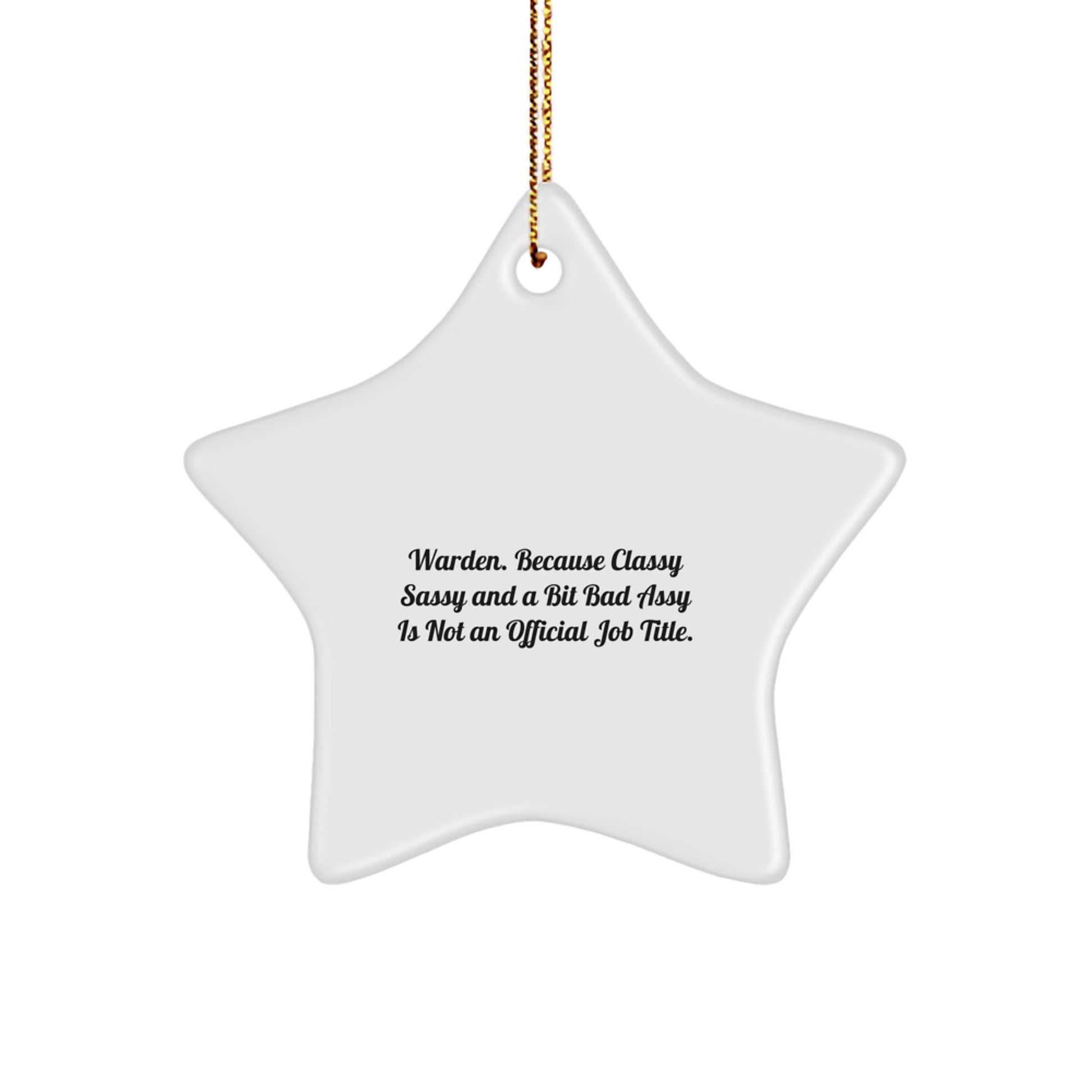 Warden Gifts from Men, Warden Star Ornament, Funny Quote, Christmas Unique Gifts - Image 1