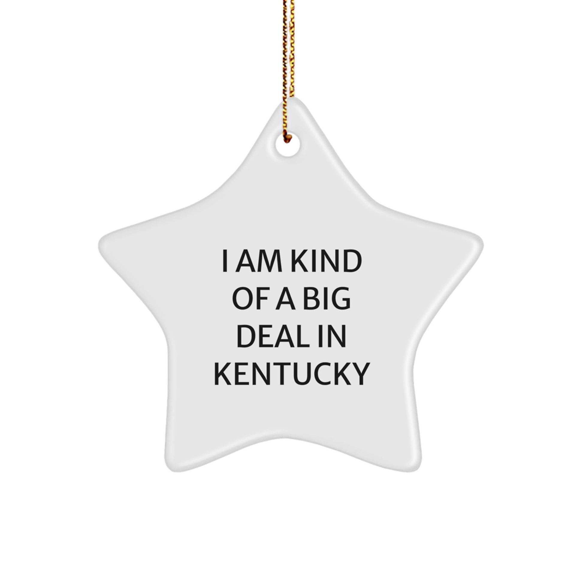 Funny Kentucky Gifts for Men, Women, or Friends - I Am Kind Of A Prime Selection Star Ornament, Unique Christmas Decorations for Kentucky Enthusiasts, White Star Shaped Gift from Loved Ones - Image 1