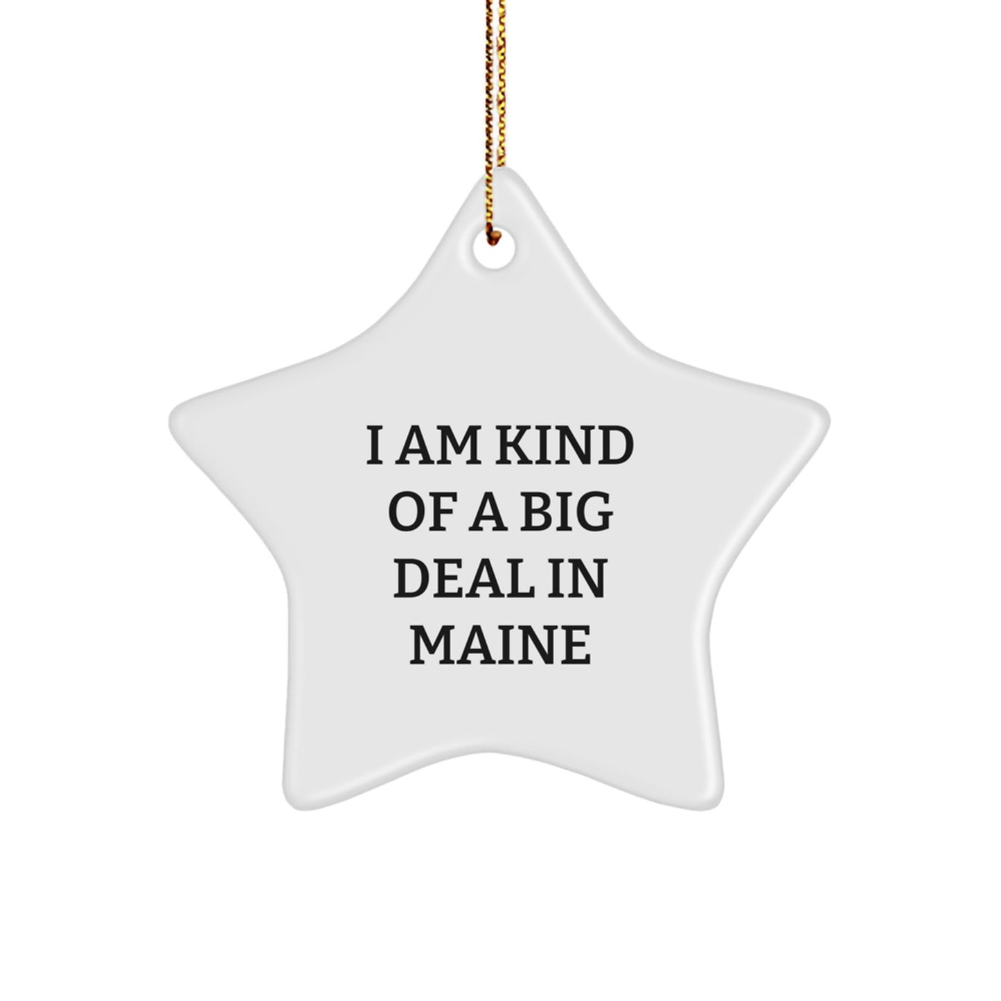 Maine Star Ornament Gifts from Friends and Family to Maine Lovers, I'm Kind Of A Prime Selection In Maine, White Star Shape, Perfect for Christmas Unique Gifts - Image 1