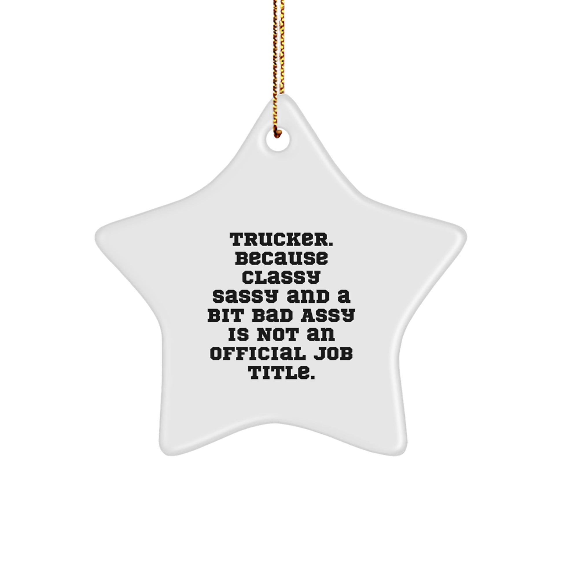 Funny Trucker Gifts from Men - Trucker Star Ornament, Christmas Unique Gifts for Trucker Friends or Coworkers - Image 1