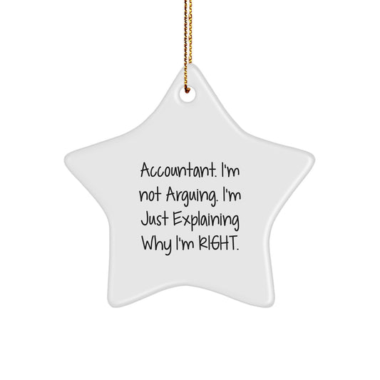 Funny Accountant Gifts from Friends, Christmas Unique Star Ornament for Accountant Men, Inspirational Office Decor - Image 1