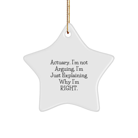 Funny Actuary Gifts from Friends | Actuary Star Ornament | Christmas Unique Gifts for Actuary - Image 1