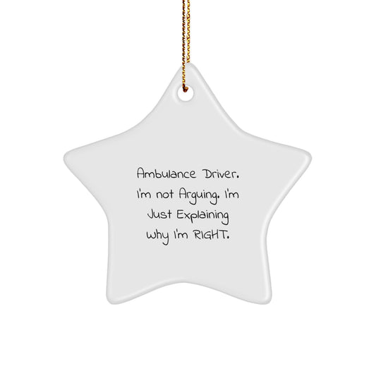 Ambulance Driver Gifts for Men - Funny Star Ornament, Christmas Unique Gifts from Friends to Ambulance Drivers - Image 1