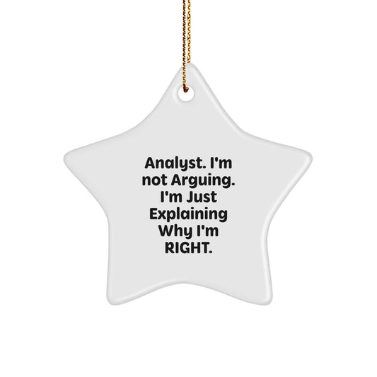 Funny Analyst Star Ornament, Gifts from Friends for Christmas Unique Gifts for Men Women Coworkers Family - Image 1