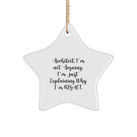 Funny Architect Star Ornament Gifts from Friends for Men, Christmas Unique Gifts for Family, Friends, Coworkers, Inspirational Star Decoration - Image 1
