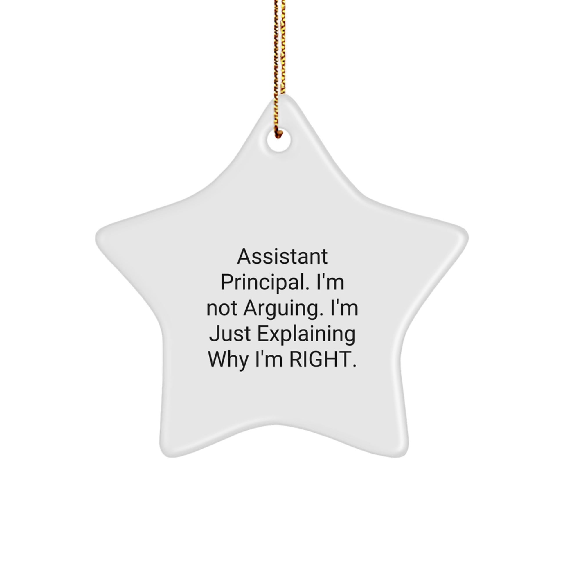 Funny Assistant Principal Gifts from Friends, Star Ornament for Assistant Principal, Christmas Unique Gifts - Image 1