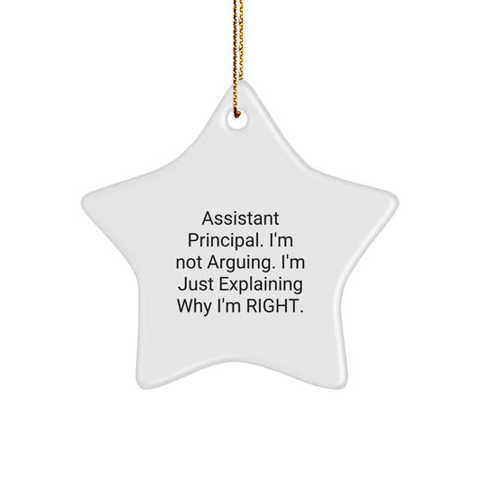 Funny Assistant Principal Gifts from Friends, Star Ornament for Assistant Principal, Christmas Unique Gifts - Image 1