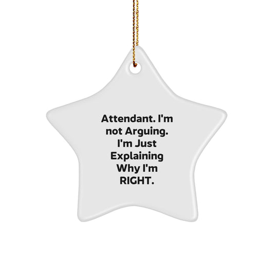 Funny Attendant Gifts from Friends, Star Ornament Christmas Unique Presents, I'm Not Arguing. I'm Just Explaining Why I'm Right. Decorations - Image 1
