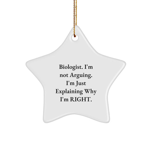 Funny Biologist Gifts from Friends - Star Ornament for Biologist Christmas Unique Decorations - Image 1