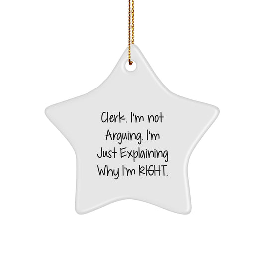 Funny Clerk Star Ornament Gifts from Friends, Coworkers, Family, Christmas Unique Ideas - Image 1