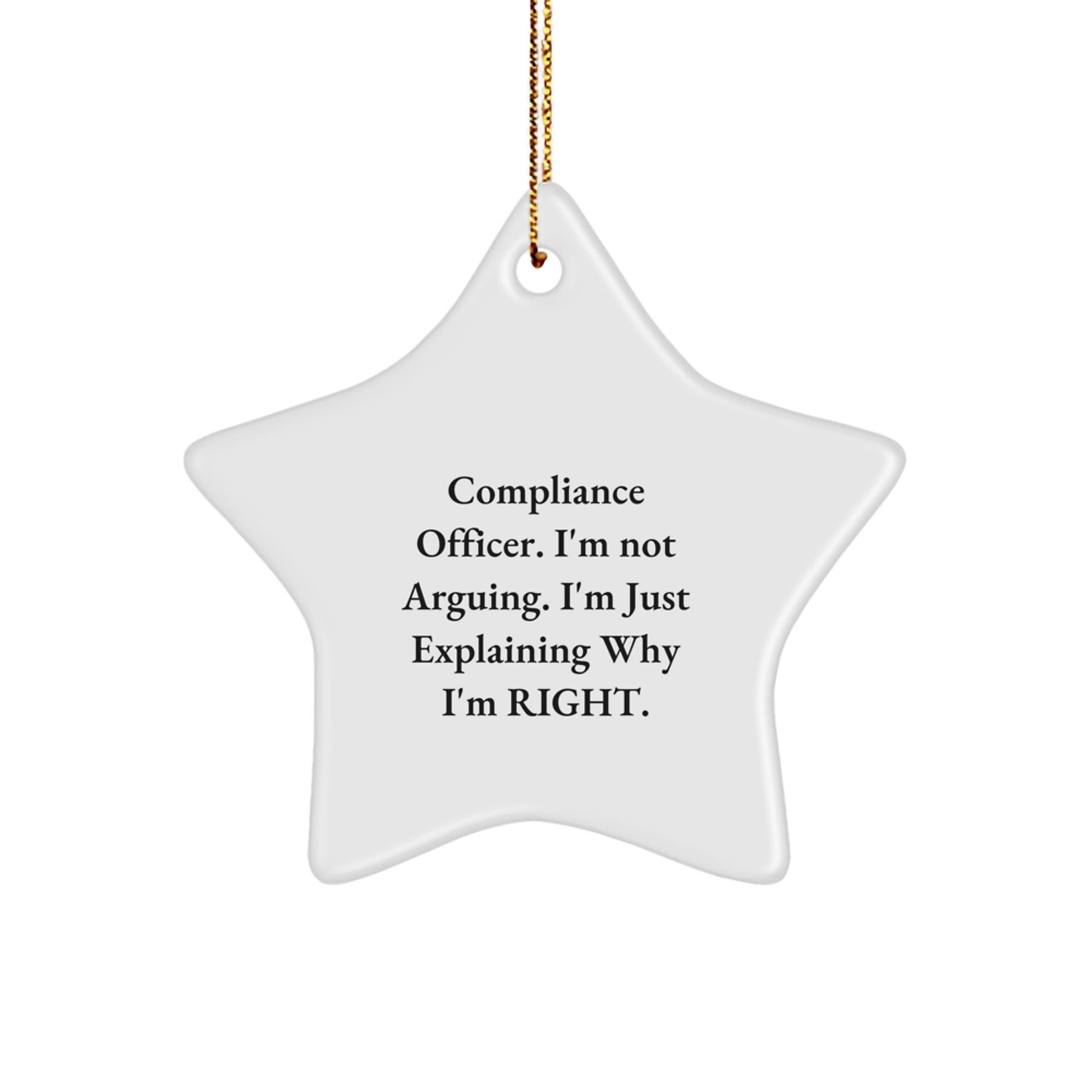 Funny Compliance Officer Christmas Star Ornament Gifts from Friends, Coworkers, Family to Compliance Officers, Men, Women, Kids, Employees, Coworkers - Image 1