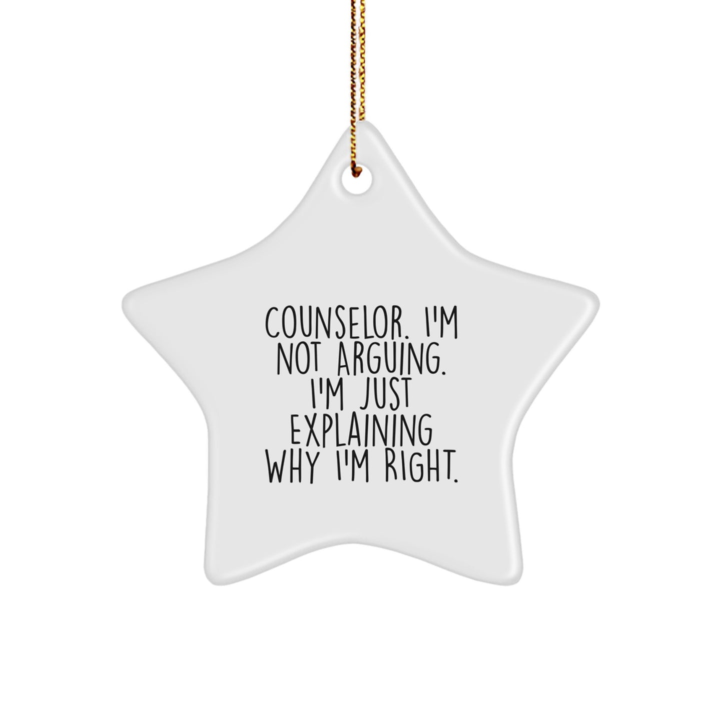 Counselor Gifts from Friends, Funny Star Ornament, Christmas Unique Gifts for Counselor - Image 1