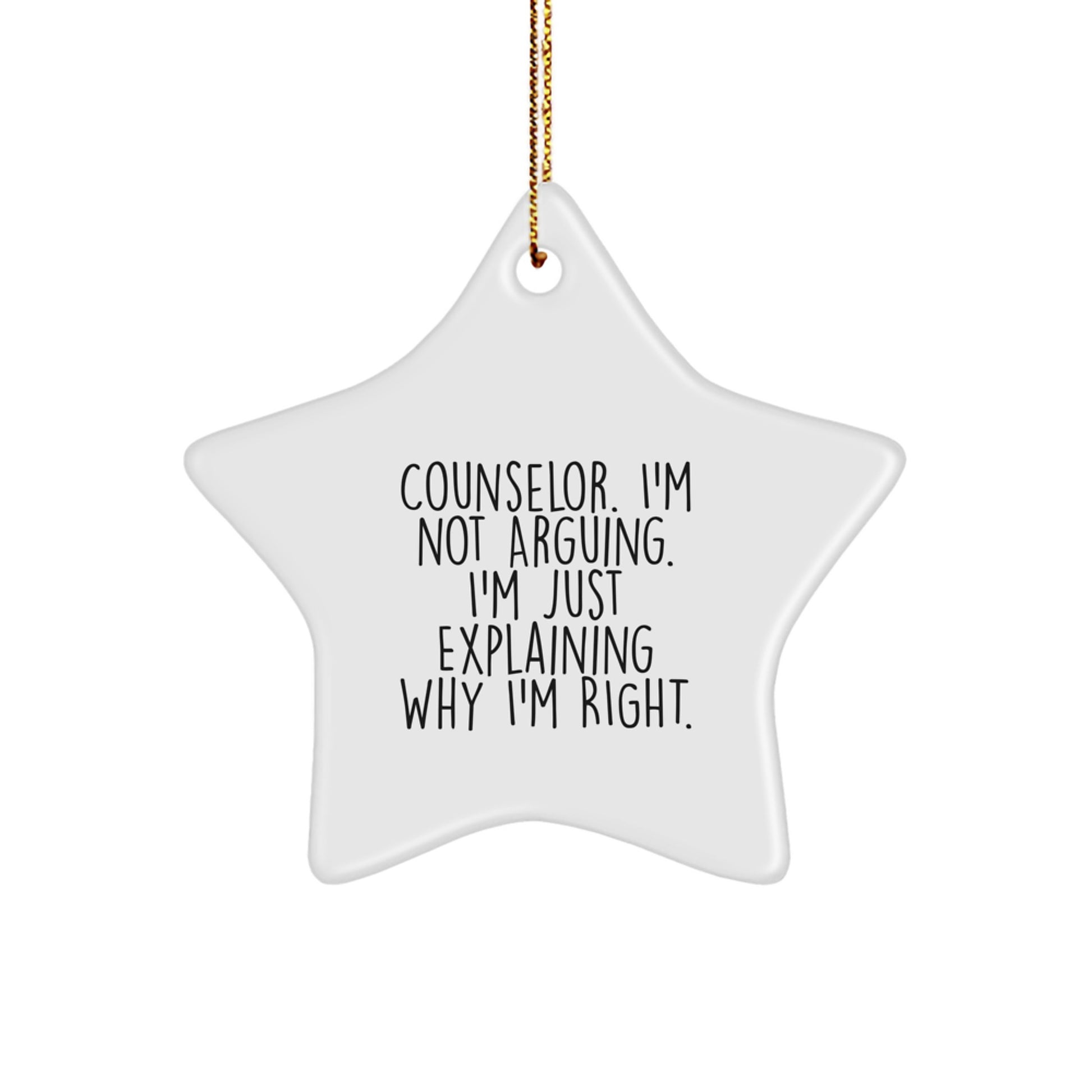 Counselor Gifts from Friends, Funny Star Ornament, Christmas Unique Gifts for Counselor - Image 1