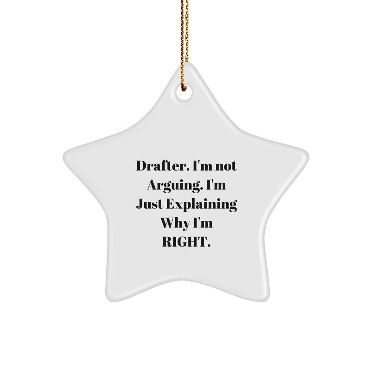 Funny Drafter Star Ornament Gifts from Men to Drafter Friends, Christmas Unique Gifts for Drafter Lovers, Star Ornament Decorations - Image 1