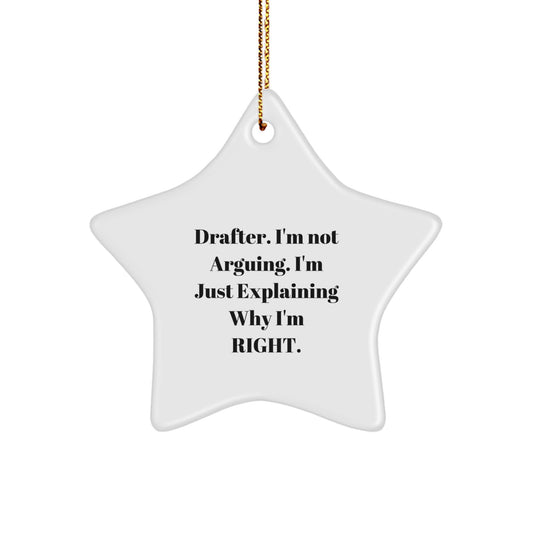 Funny Drafter Star Ornament Gifts from Men to Drafter Friends, Christmas Unique Gifts for Drafter Lovers, Star Ornament Decorations - Image 1