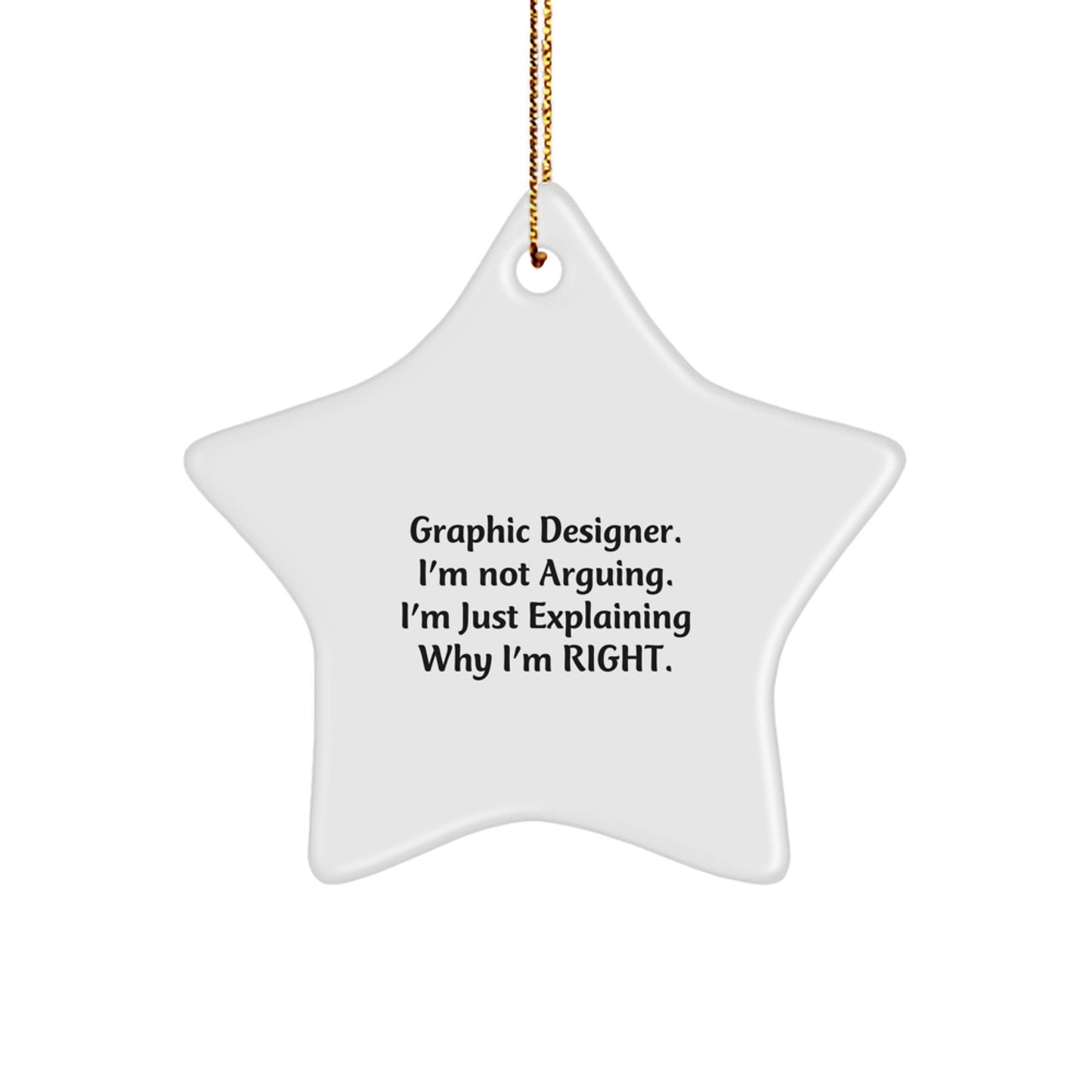 Witty Graphic Designer Star Ornament Novelty for Friends Christmas Gift - Image 1