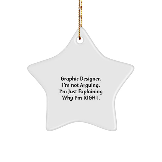 Witty Graphic Designer Star Ornament Novelty for Friends Christmas Gift - Image 1