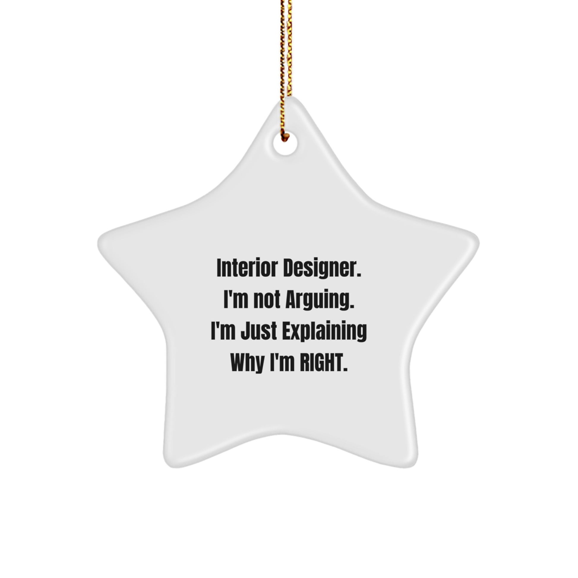 Funny Interior Designer Gifts from Men - Star Ornament with Inspirational Quote, Perfect Christmas Unique Gifts for Interior Designer Friends, Home Decor - Image 1