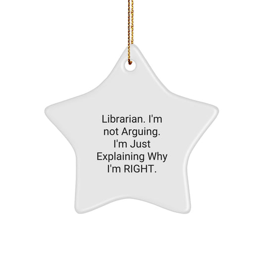 Librarian Christmas Star Ornament Gifts from Friends for Librarian - Funny Star Quote - Image 1