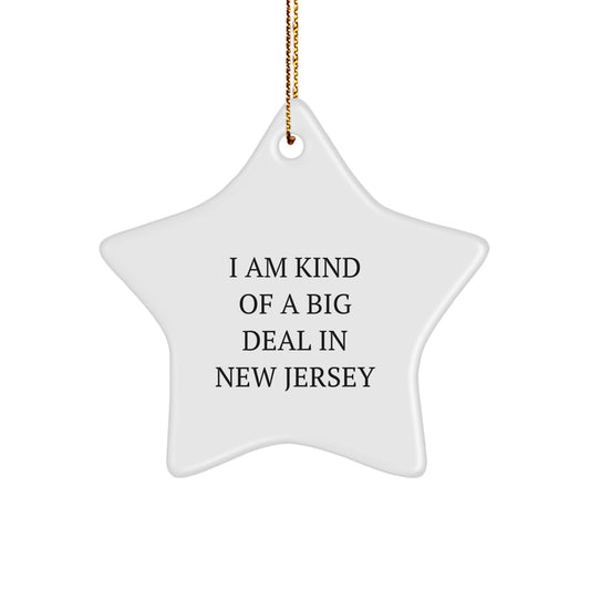 New Jersey Star Ornament, Funny Quote Gifts from Friends for Family Men Women Coworkers in NJ, Christmas Unique Ornament - Image 1