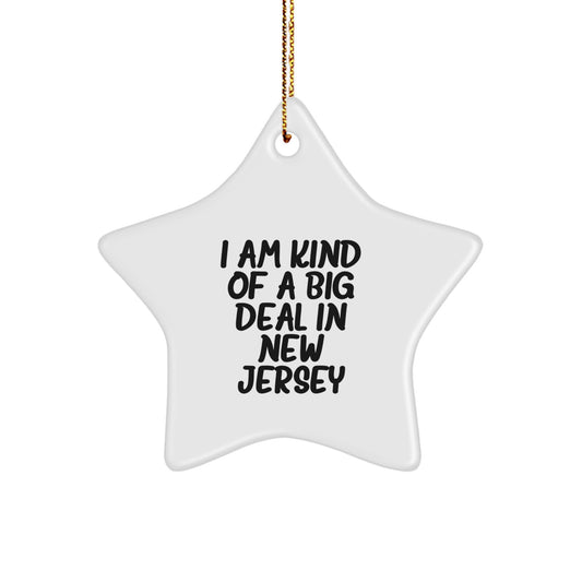 Funny New Jersey Gifts for Men, Star Ornament 'I Am Kind Of A Prime Selection In New Jersey' Gifts from Family, Christmas Unique Decorations - Image 1