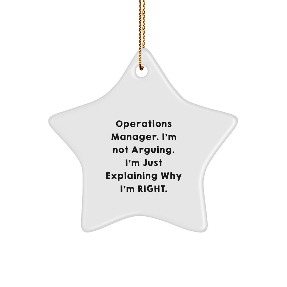 Christmas Unique Gift Operations Manager Star Ornament for Her Present - Image 1