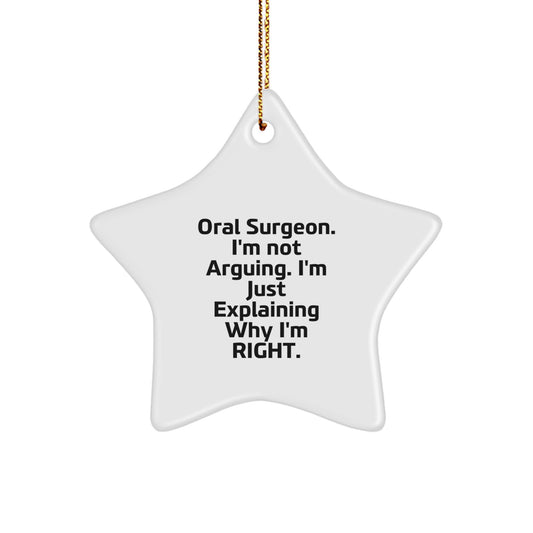 Funny Oral Surgeon Gifts from Men - Star Ornament for Christmas Unique Gifts for Oral Surgeon Friends and Family - Image 1