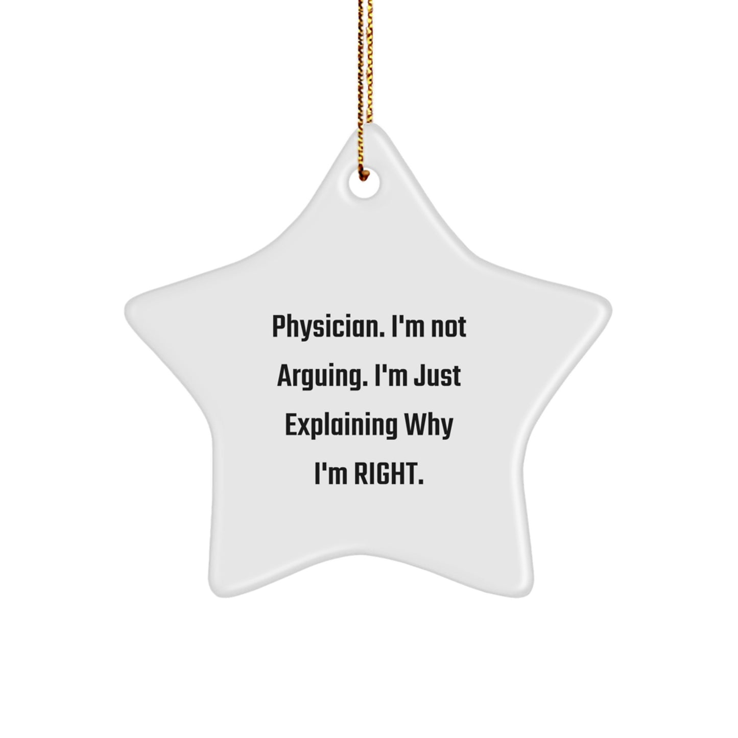 Funny Physician Star Ornament Gifts from Men to Physician Friends - Image 1