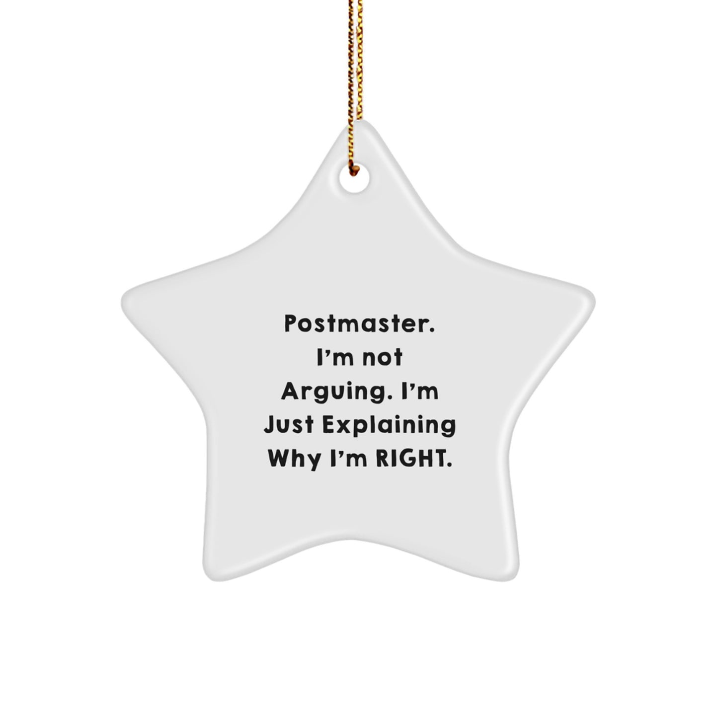 Funny Postmaster Gifts from Friends Funny Star Ornament, Postmaster Quote Christmas Unique Gifts, Perfect Postmaster Star Ornament for Postmaster Men - Image 1