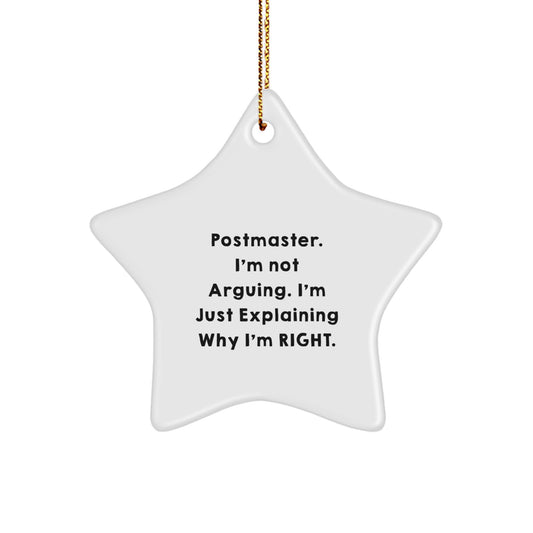 Funny Postmaster Gifts from Friends Funny Star Ornament, Postmaster Quote Christmas Unique Gifts, Perfect Postmaster Star Ornament for Postmaster Men - Image 1