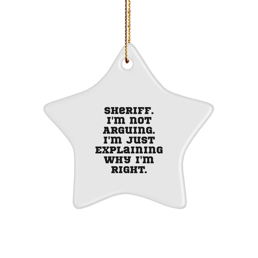 Funny Sheriff Star Ornament Gifts from Friends for Sheriff Men - Image 1