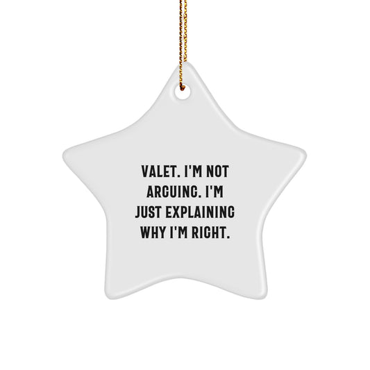 Valet Funny Star Ornament Gifts from Men for Christmas Unique Valet Decor - Image 1