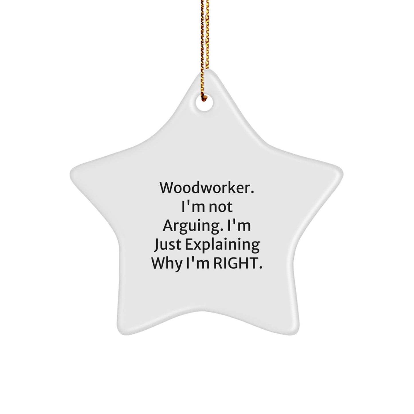 Christmas Unique Gift Woodworker Star Ornament for Coworkers Idea Fun - Image 1
