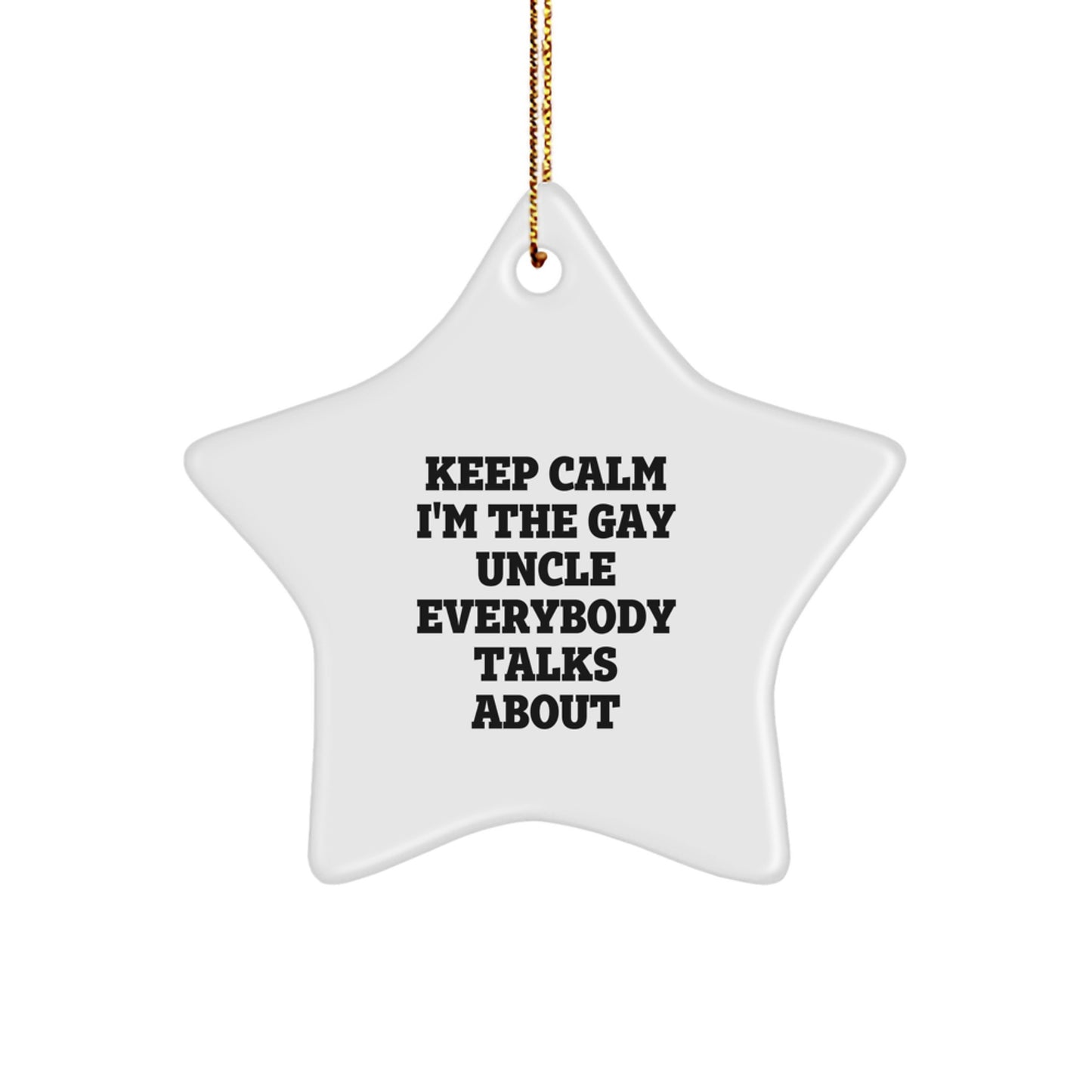 Funny Gay Uncle Christmas Star Ornament Gifts from Men for Uncle - Image 1