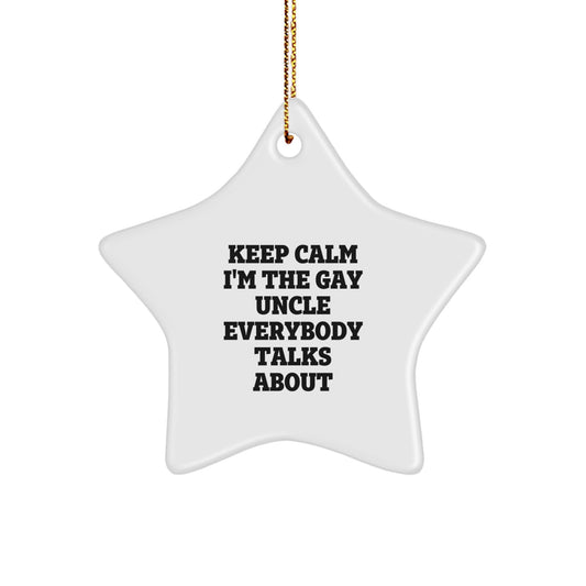 Funny Gay Uncle Christmas Star Ornament Gifts from Men for Uncle - Image 1