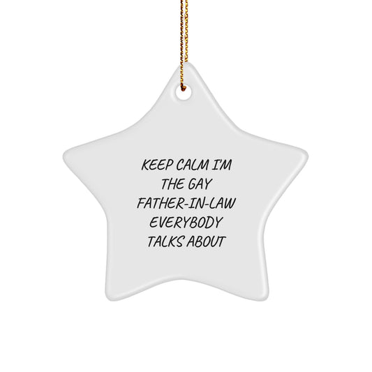 Funny Gay Father-in-law Star Ornament Gifts for Father-in-law from Men, Christmas Unique Gifts, Star Shaped Decorations - Image 1