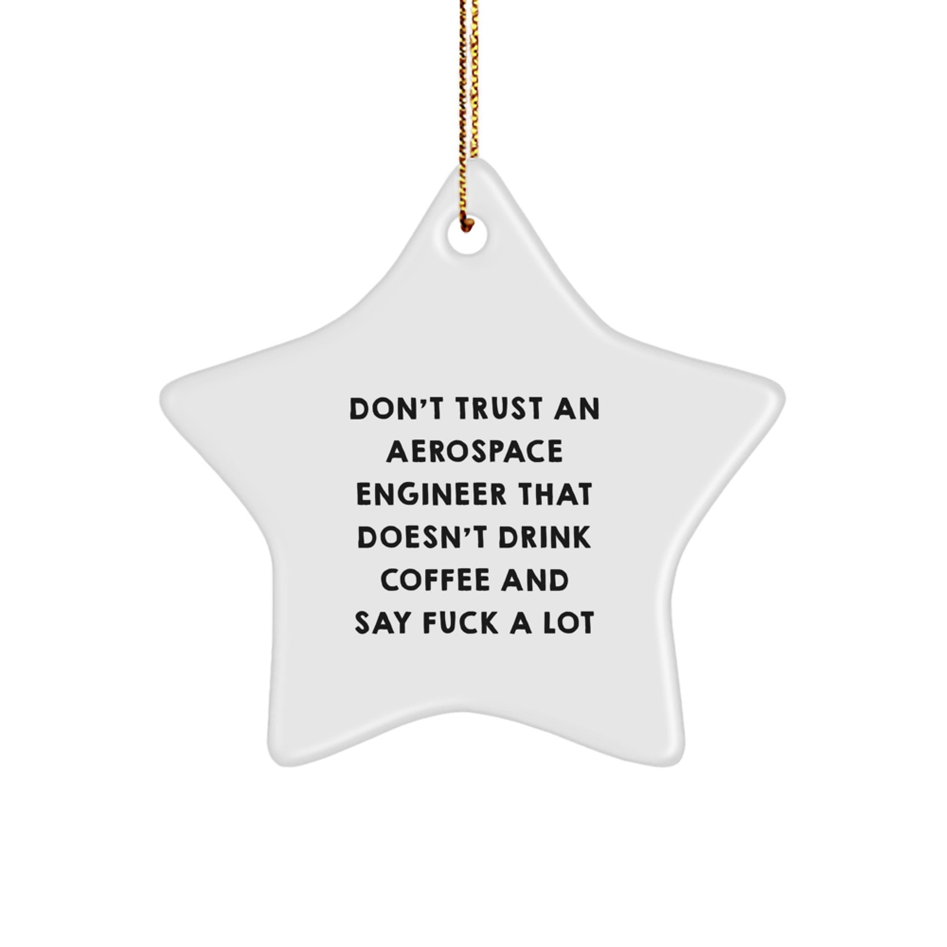 Whimsical Aerospace Engineer Star Christmas Ornament for Friends Gift - Image 1