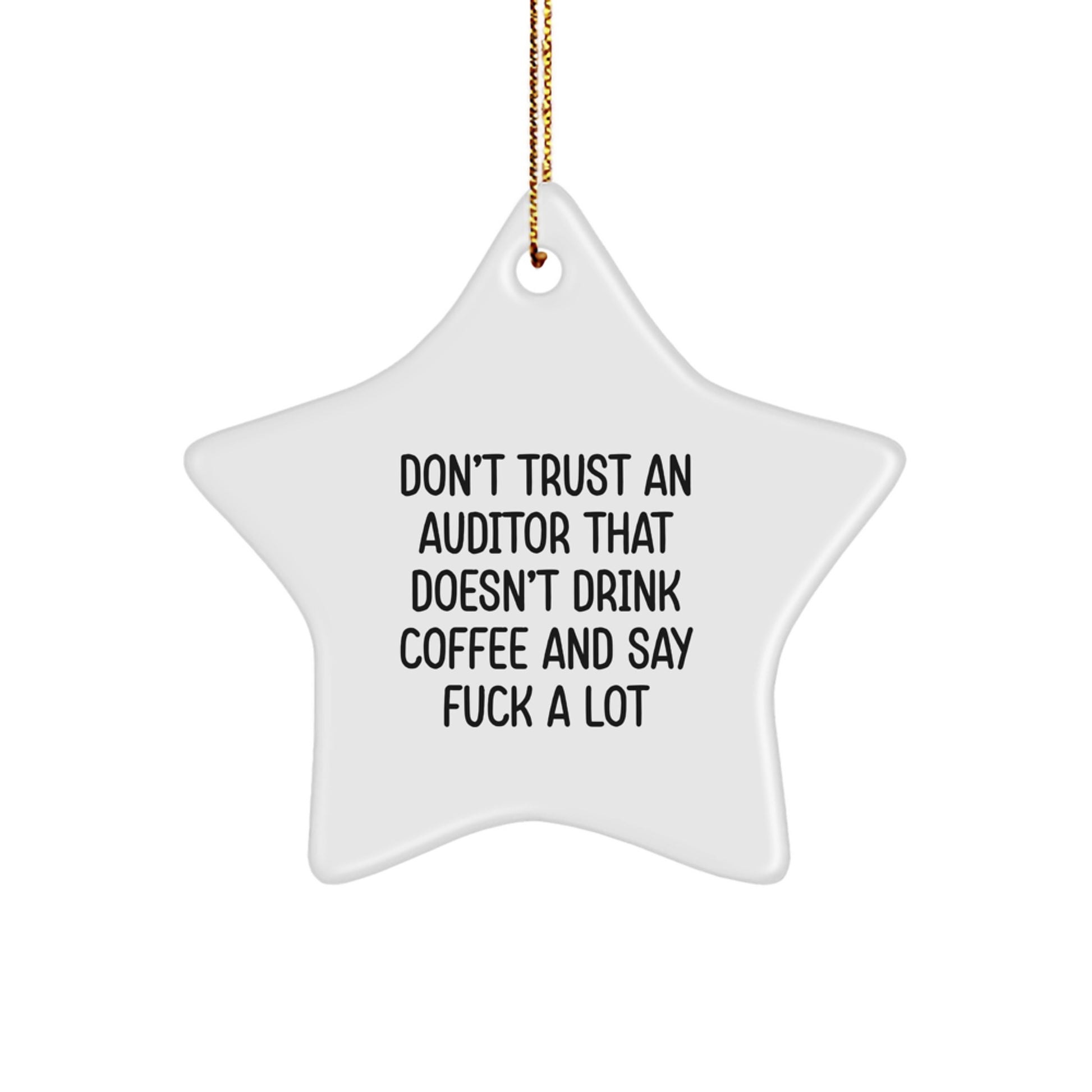 Auditor Christmas Ornament Idea for Coworkers Gift Coffee Star - Image 1