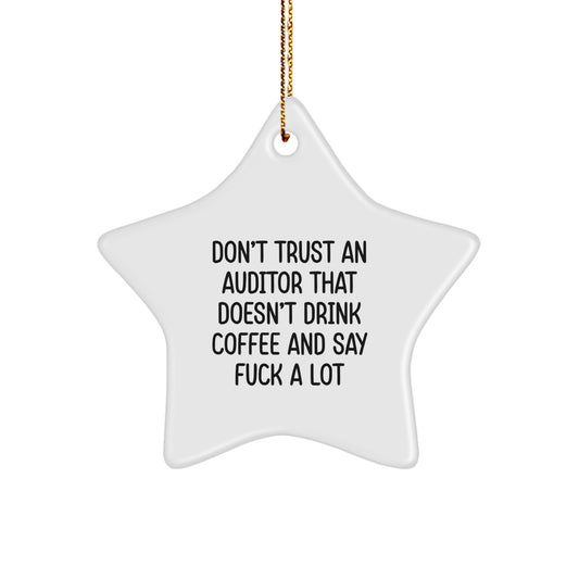 Auditor Christmas Ornament Idea for Coworkers Gift Coffee Star - Image 1