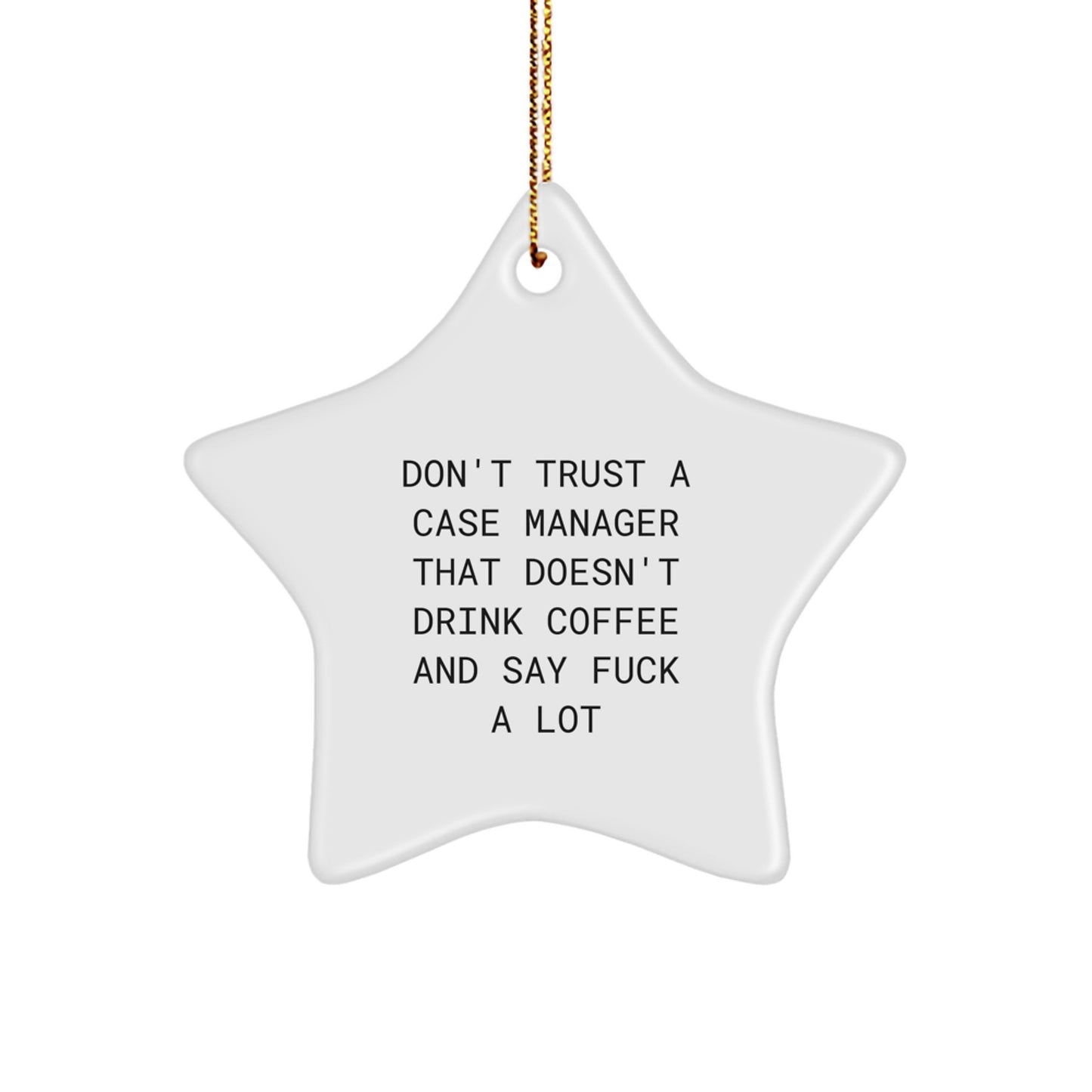 Funny Case Manager Gifts, Star Ornament for Christmas, 'Don't Trust...' Quote, Gifts from Friends to Case Manager, Perfect for Home Decor - Image 1
