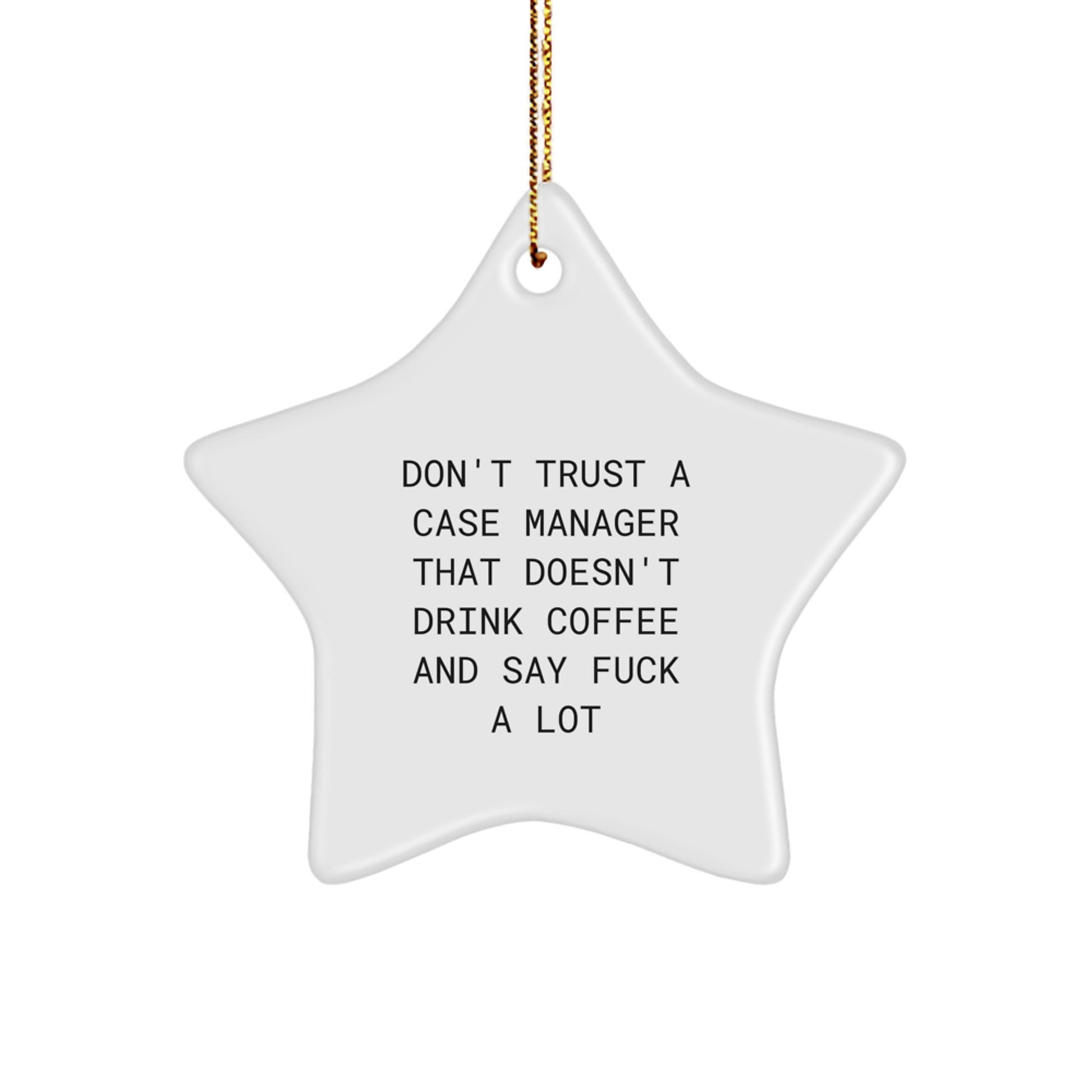 Funny Case Manager Gifts, Star Ornament for Christmas, 'Don't Trust...' Quote, Gifts from Friends to Case Manager, Perfect for Home Decor - Image 1