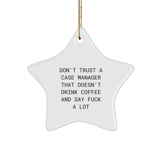 Funny Case Manager Gifts, Star Ornament for Christmas, 'Don't Trust...' Quote, Gifts from Friends to Case Manager, Perfect for Home Decor - Image 1