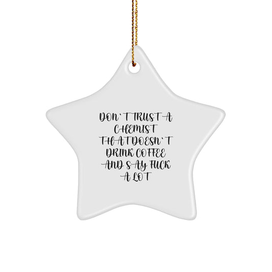 Chemist Gifts from Men - Funny Coffee Lover Star Ornament for Christmas Unique Gifts - Image 1