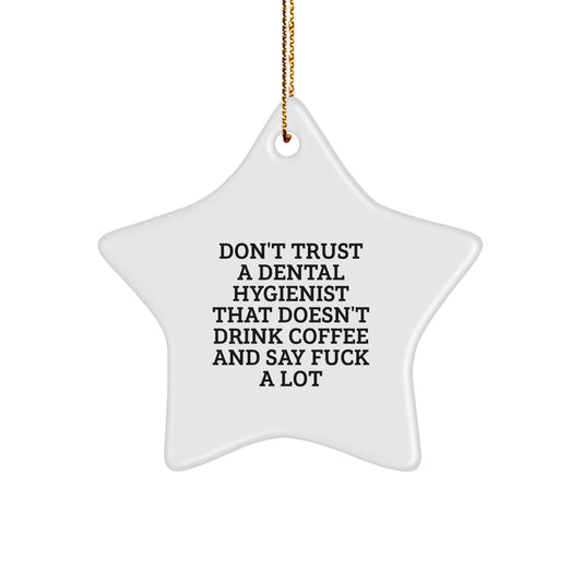 Dental Hygienist Star Ornament Funny Christmas Unique Gift for Her Present - Image 1