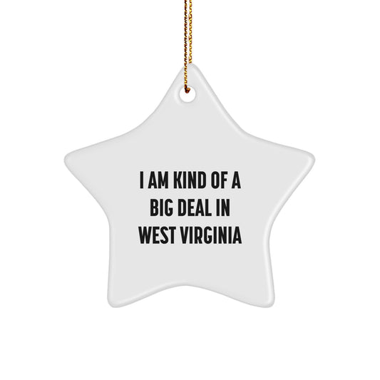 Funny West Virginia Gifts, Star Ornament, I Am Kind Of A Prime Selection, Handmade Christmas Decorations, Gifts from Friends, for Women, Men, Family, Home Decorations - Image 1