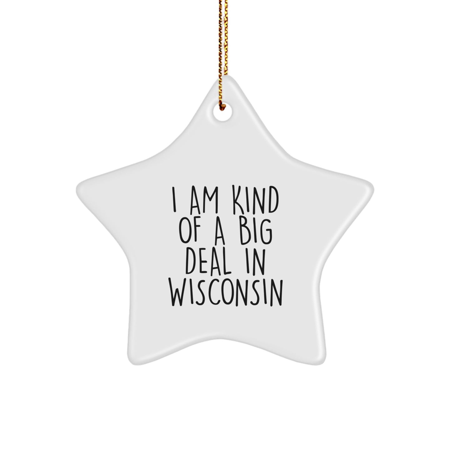 Funny Wisconsin Star Ornament Gifts for Men Women Friends Family, Gifts from Men Women Friends Family, Unique Christmas Star Ornaments for Wisconsin Decor - Image 1