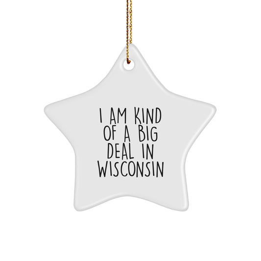 Funny Wisconsin Star Ornament Gifts for Men Women Friends Family, Gifts from Men Women Friends Family, Unique Christmas Star Ornaments for Wisconsin Decor - Image 1