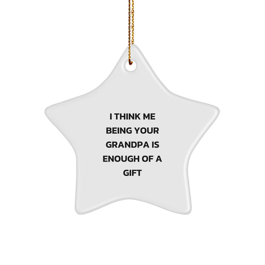 Grandpa Gifts from Men, Funny Star Ornament for Grandpa, Christmas Unique Gifts - Image 1